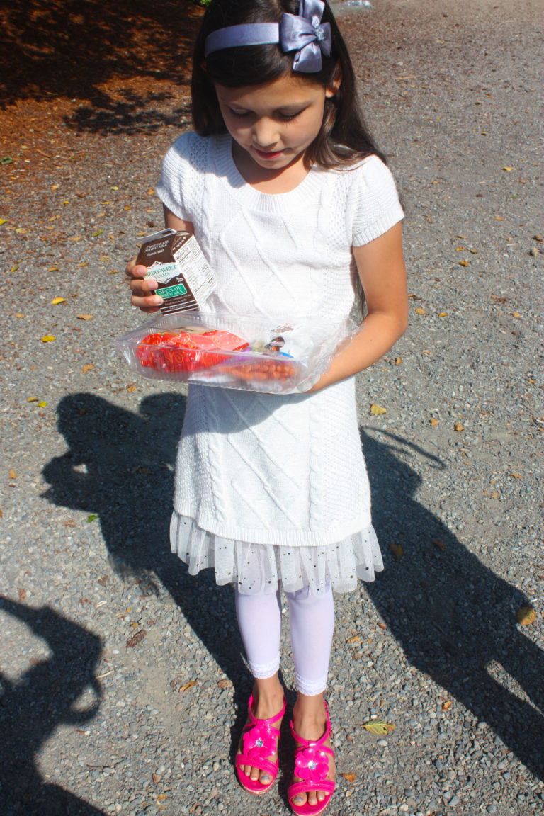 Eight-year-old Liliana Cruz receives lunch every day