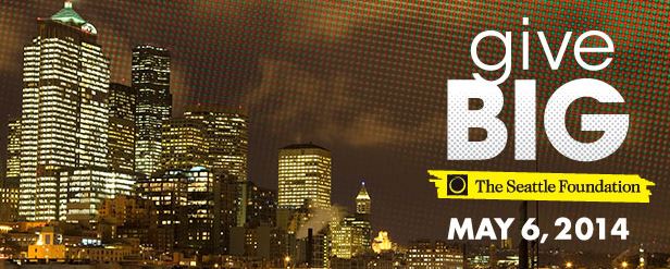 Seattle Skyline with GiveBIG 2014 logo