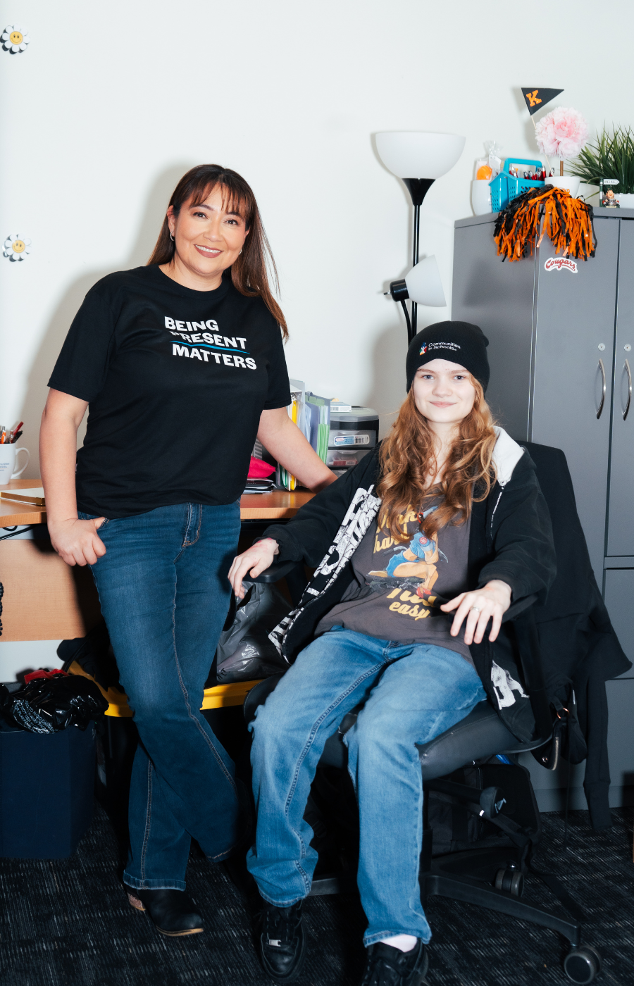 Image of CIS staff member with student