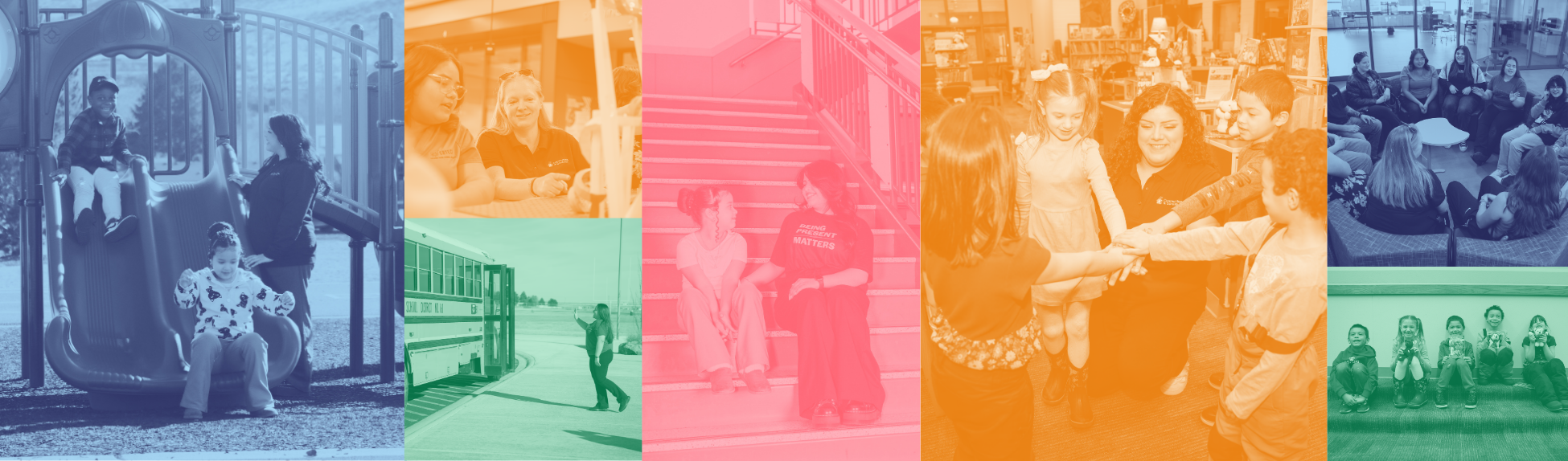 Multi-colored collage image of CIS staff and students