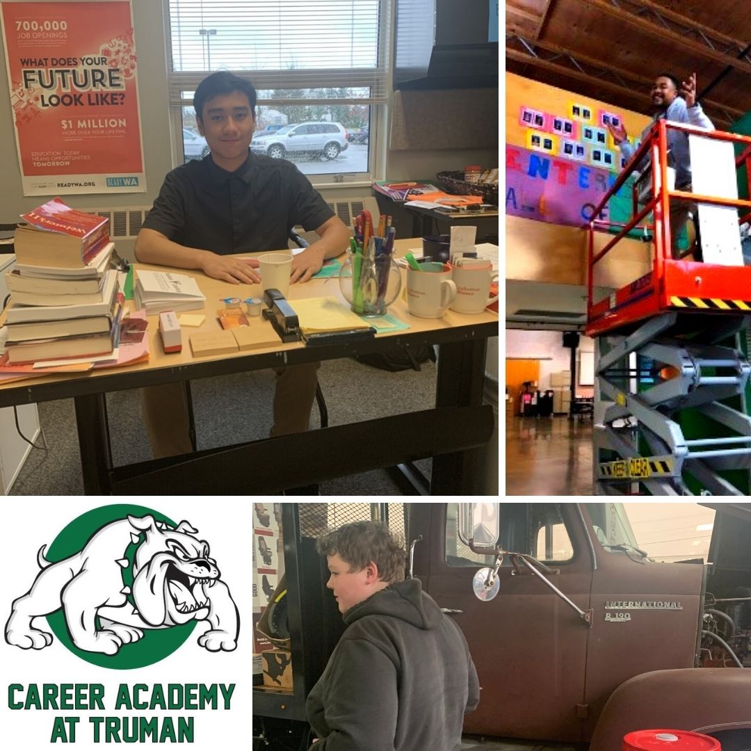 Markese and students from career academy.