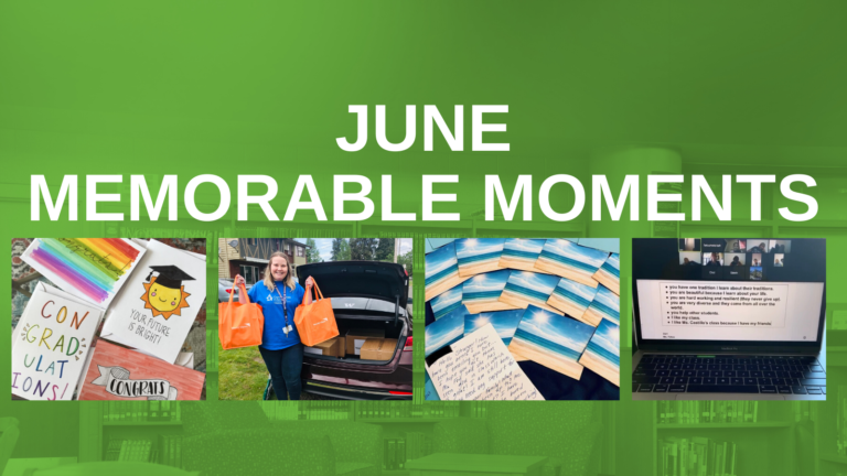 June Memorable Moments Banner with four highlight pictures below.
