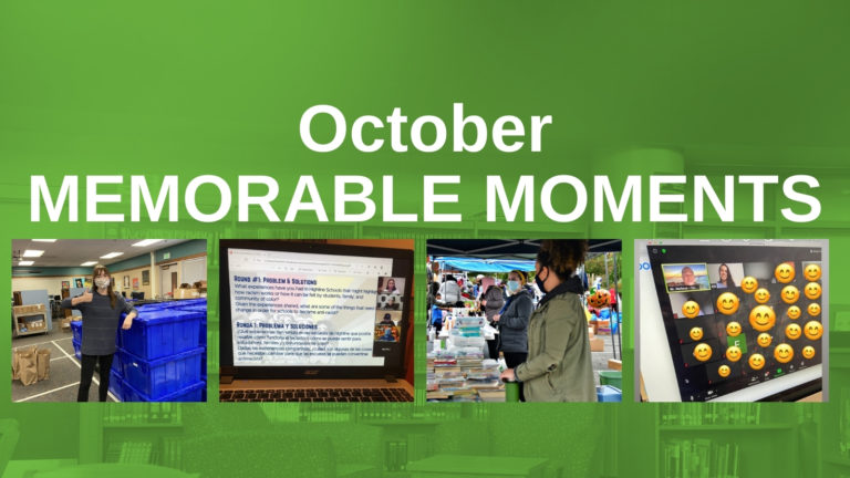 October Memorable Moments Banner with four highlight pictures below.