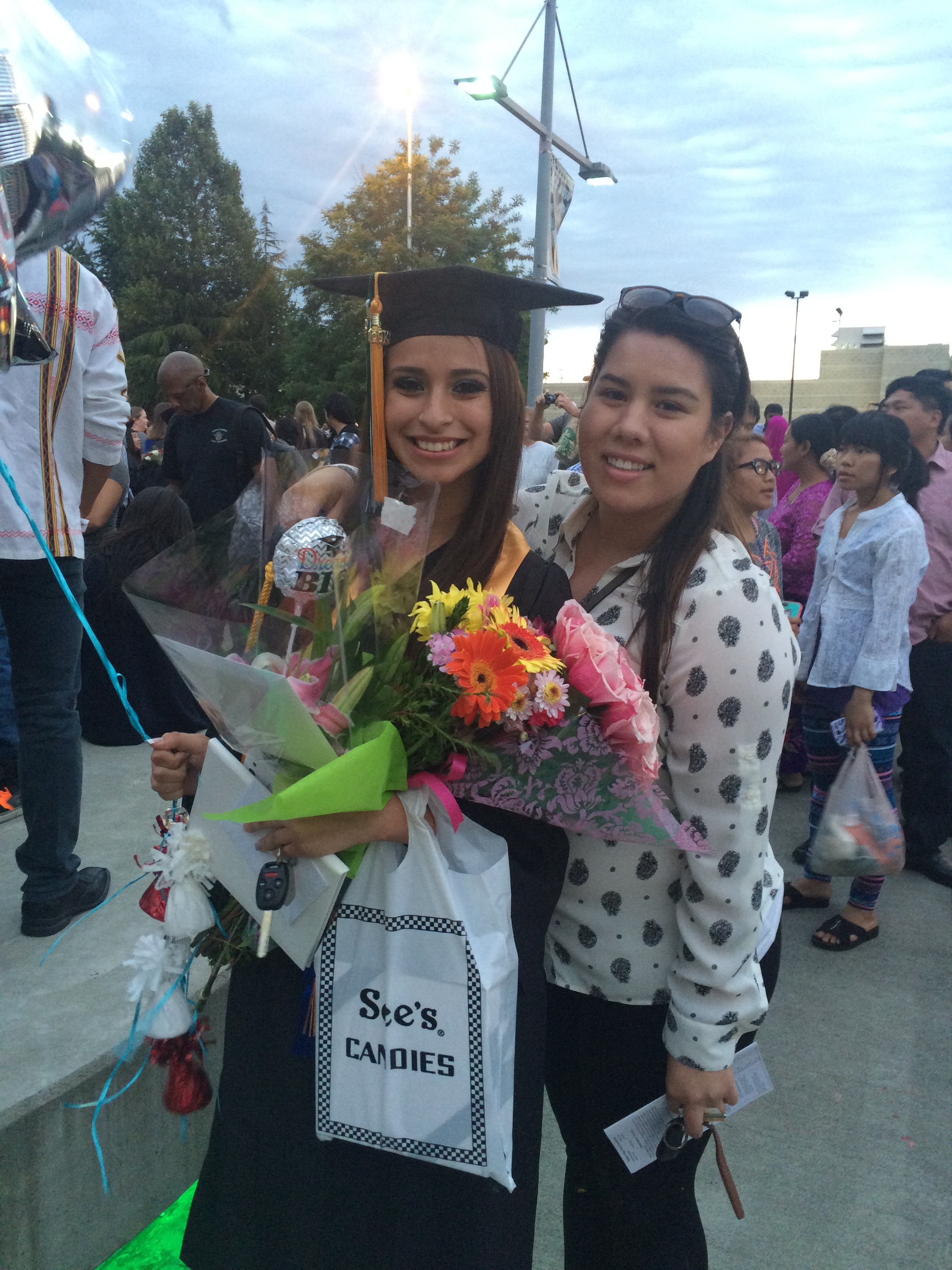 Fanny, Elisa at Highline College graduation