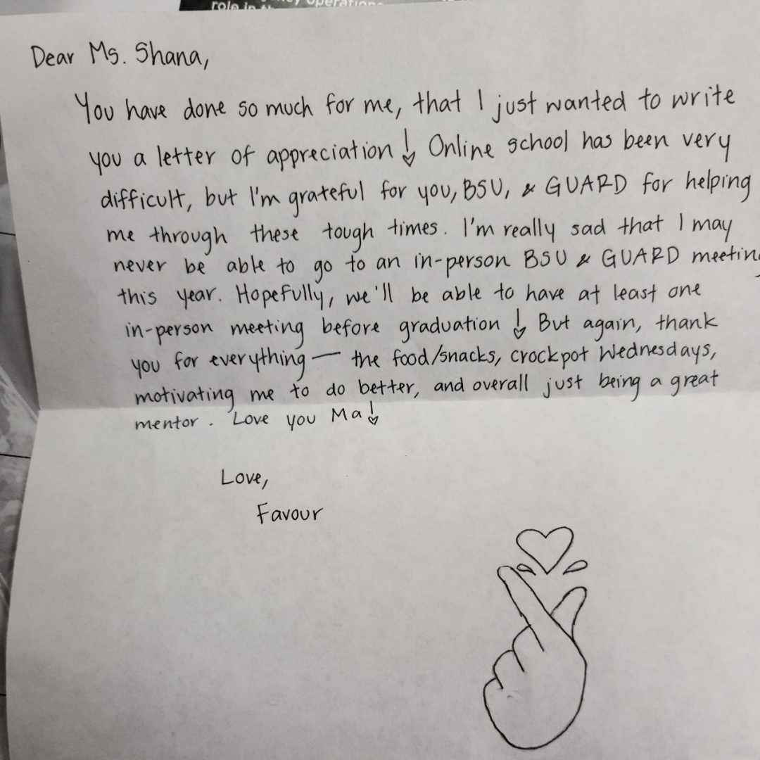 Letter from student.