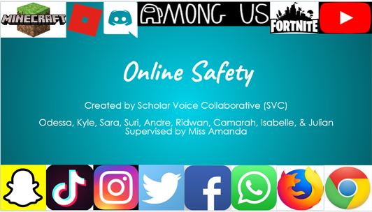 Online Safety Presentation slide. 